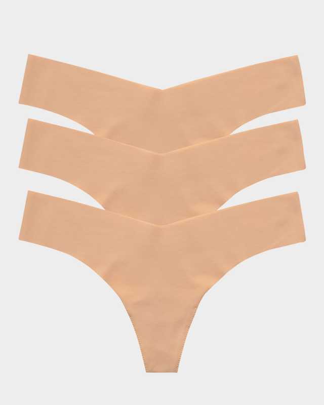 Classic Low-Rise Microfiber Thongs, Pack of 3